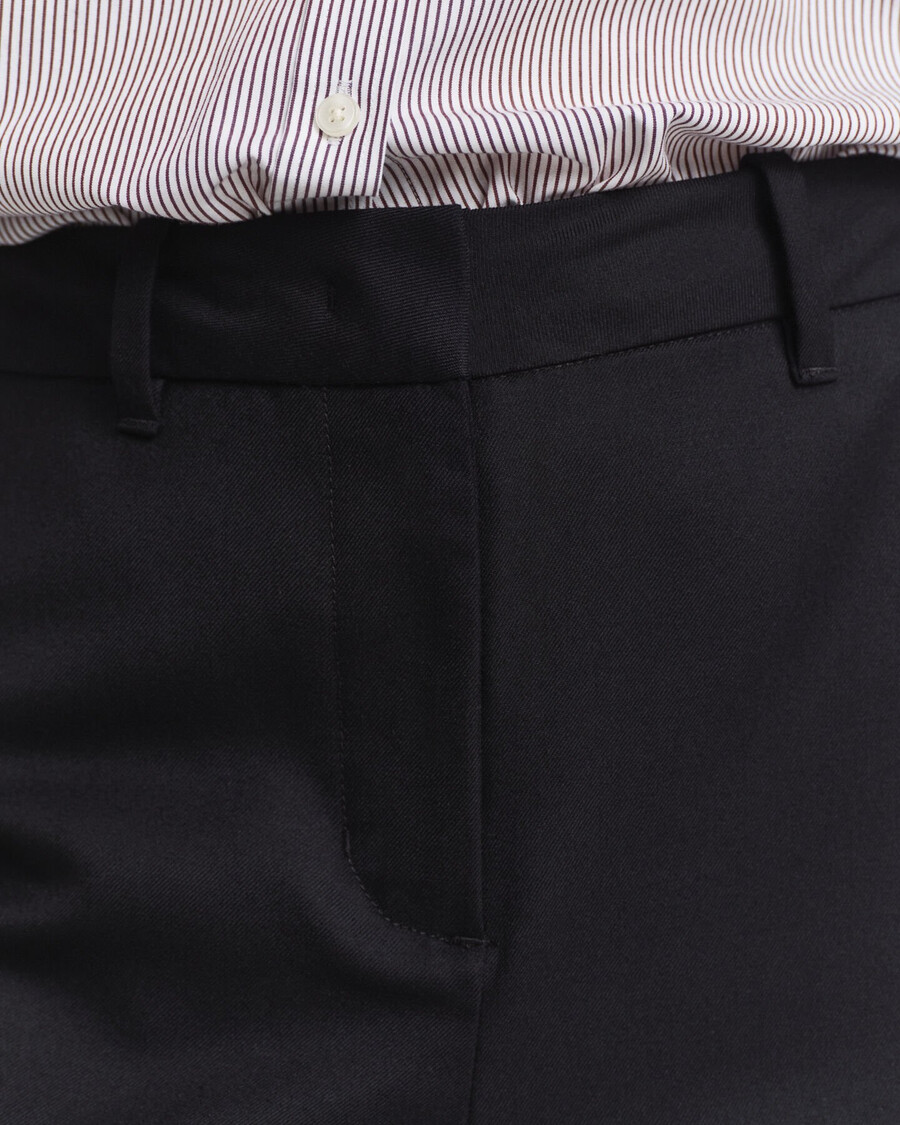 pantalones de mezcla de lana a medida - negro