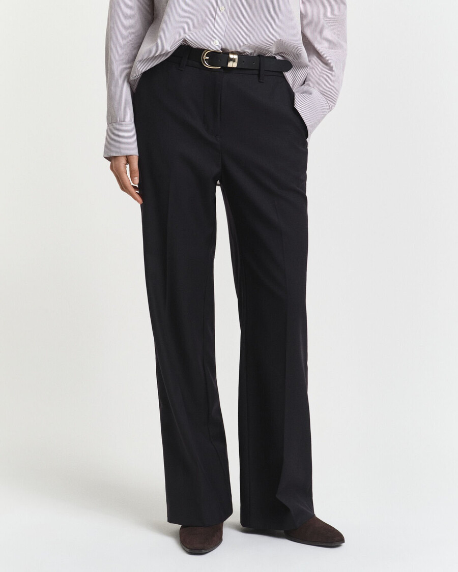 pantalones de mezcla de lana a medida - negro