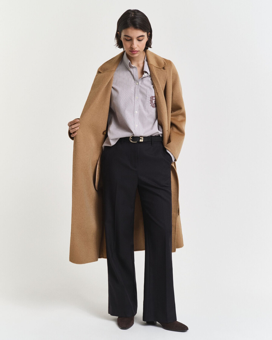 pantalones de mezcla de lana a medida - negro