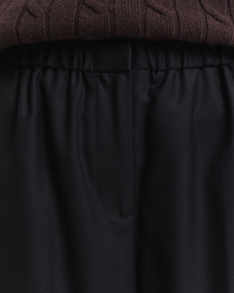 pantalones de mezcla de lana - negro