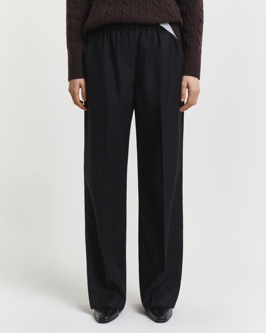 pantalones de mezcla de lana - negro