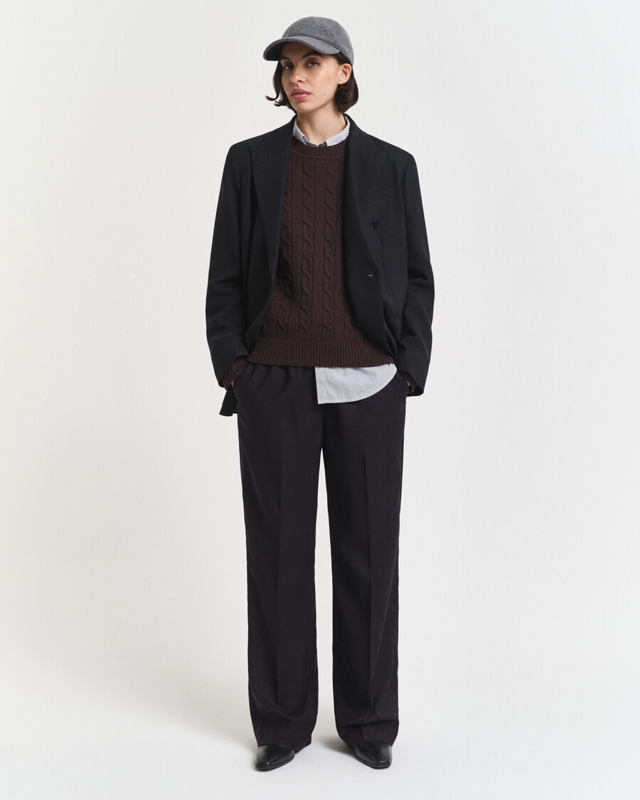 pantalones de mezcla de lana - negro