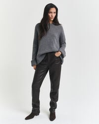 pantalones de cuero de 5 bolsillos - marrón oscuro