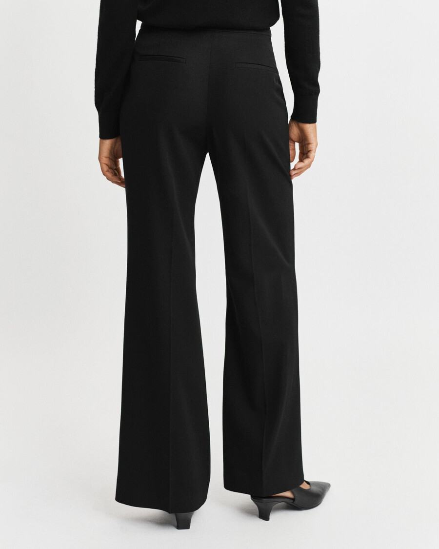 pantalones de esmoquin acampanados de mezcla de lana - negro