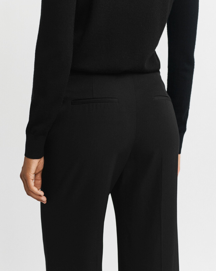 pantalones de esmoquin acampanados de mezcla de lana - negro