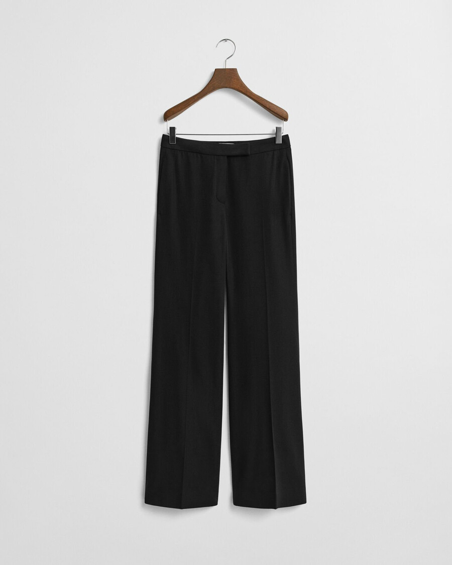 pantalones de esmoquin acampanados de mezcla de lana - negro