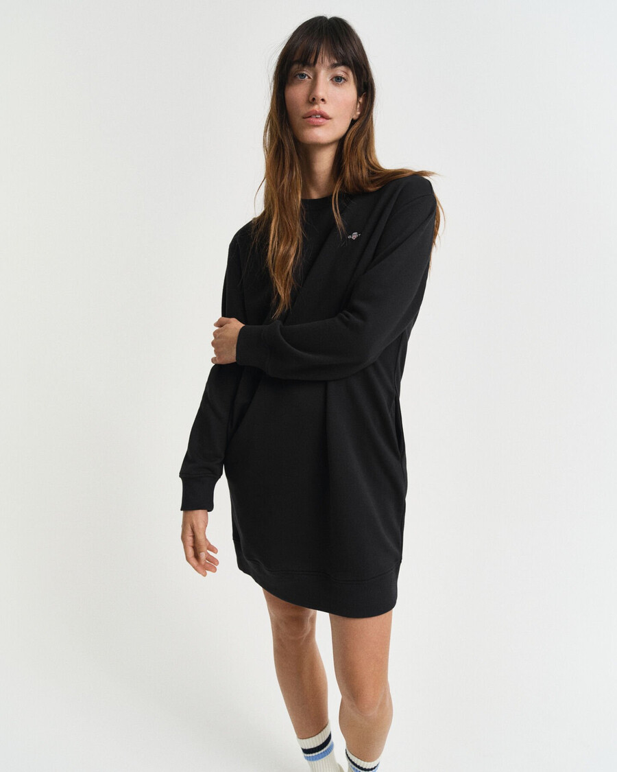 vestido deportivo con cuello redondo shield - negro