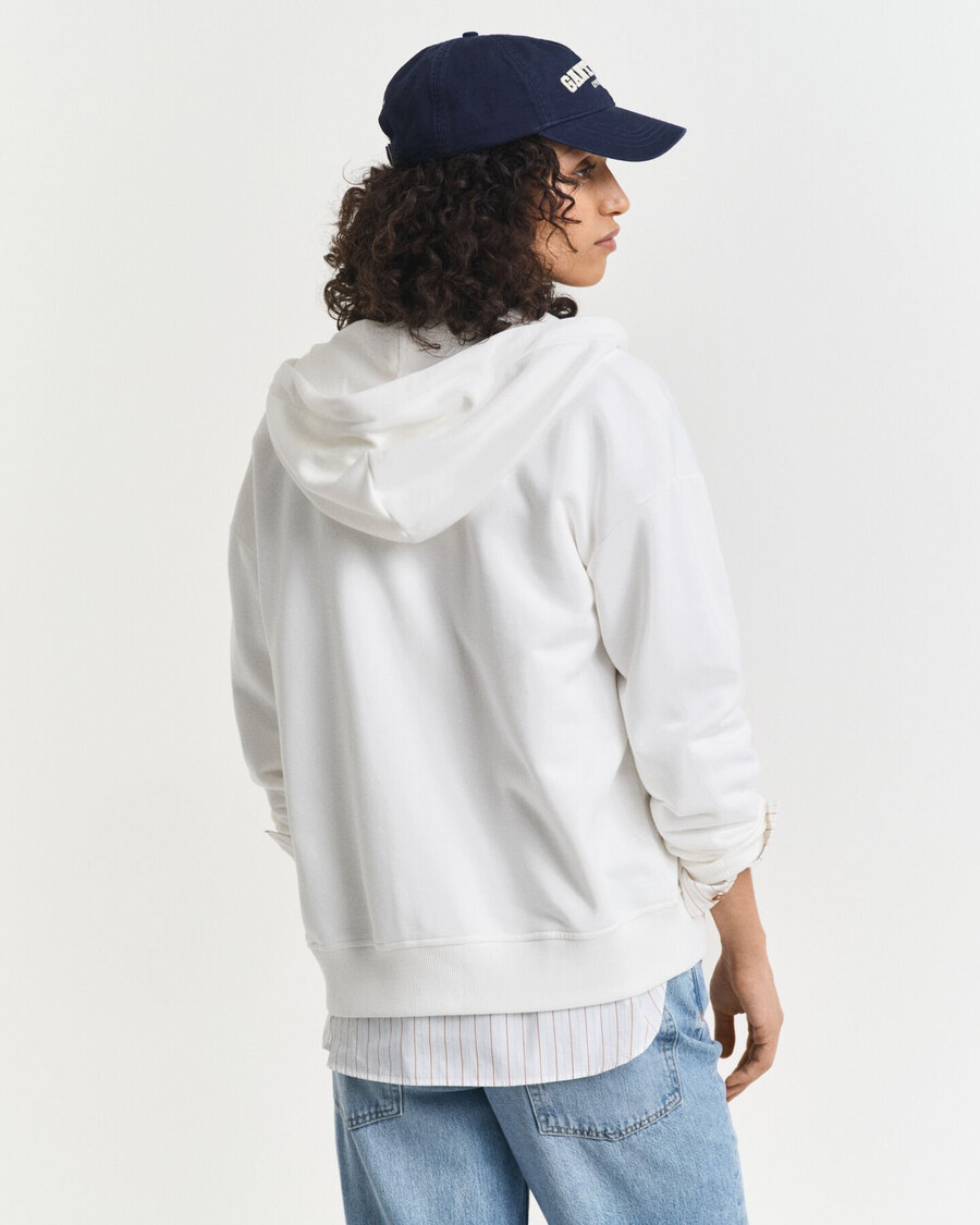 sudadera con capucha y cremallera shield - cáscara de huevo