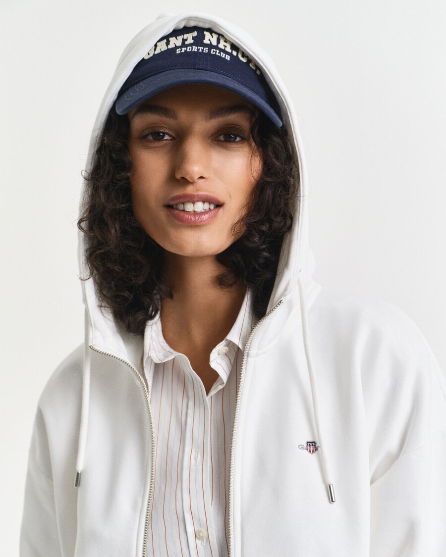 sudadera con capucha y cremallera shield - cáscara de huevo