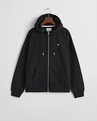 sudadera con capucha y cremallera shield - negra