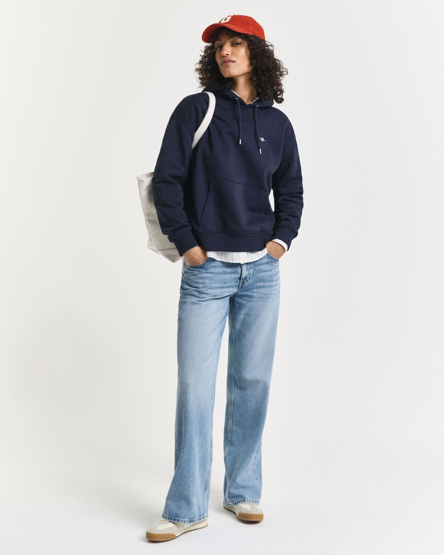 sudadera con capucha shield - azul noche