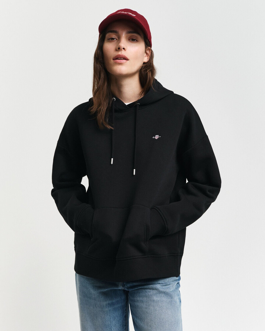 sudadera con capucha shield - negra