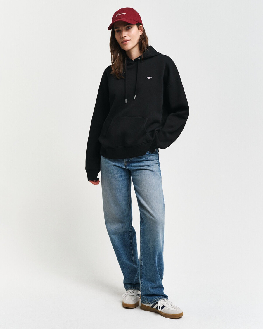 sudadera con capucha shield - negra