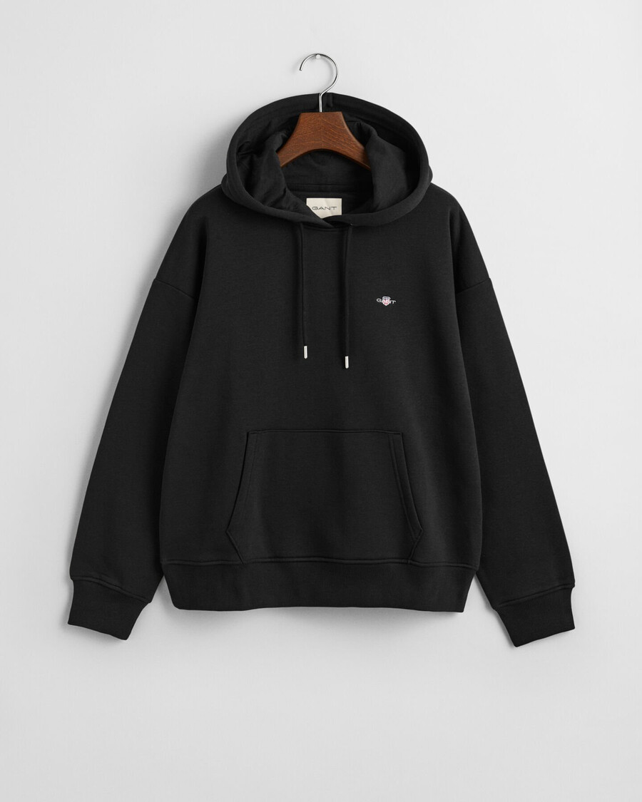 sudadera con capucha shield - negra