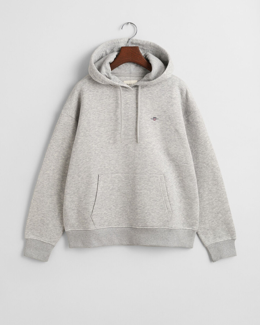 sudadera con capucha shield - gris claro melange