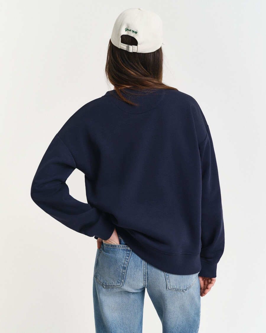 sudadera de cuello redondo shield - azul noche