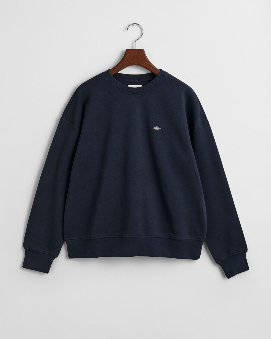sudadera de cuello redondo shield - azul noche