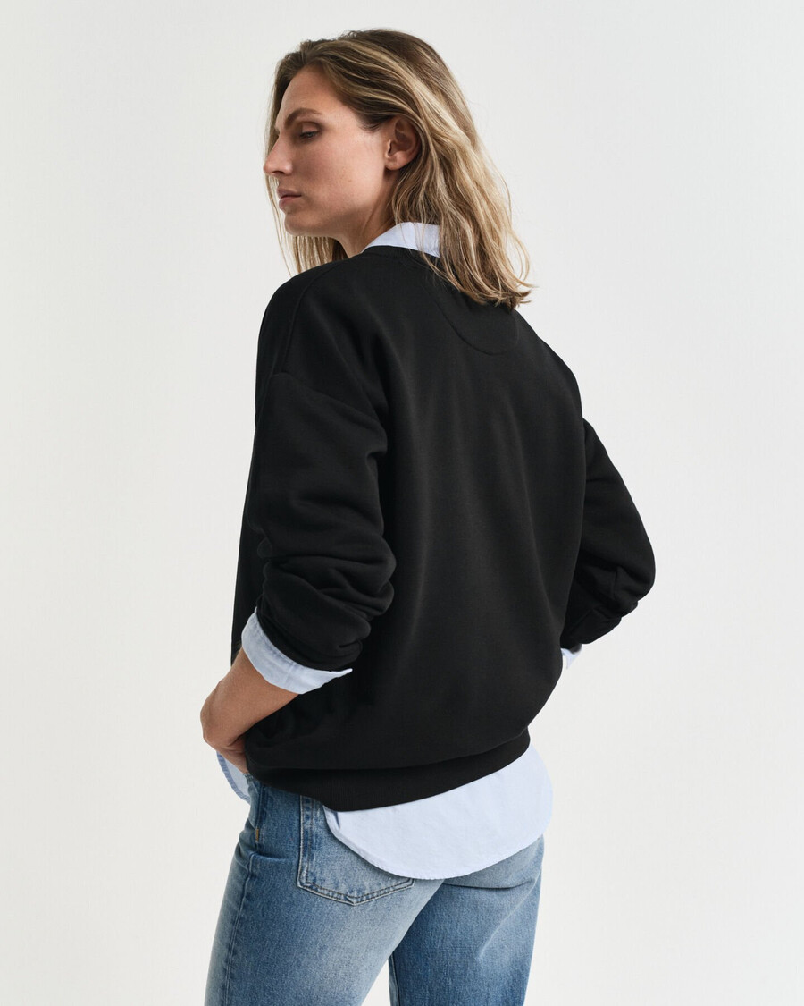 sudadera con cuello redondo shield - negra