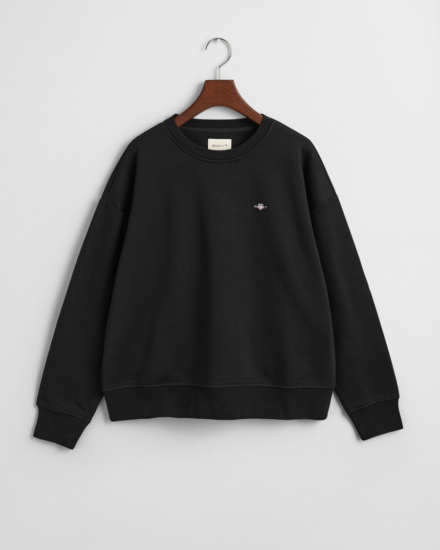 sudadera con cuello redondo shield - negra