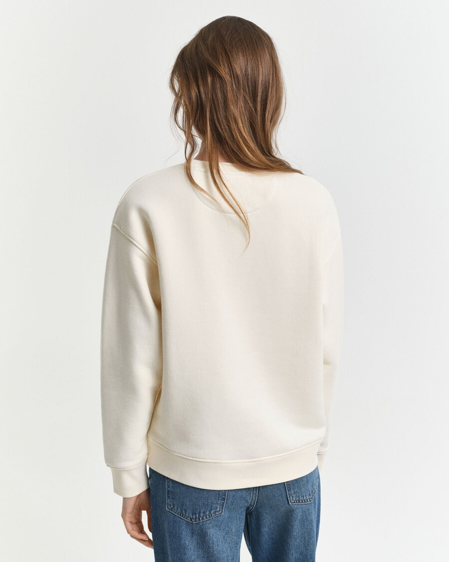 sudadera con cuello redondo y estampado gráfico - crema