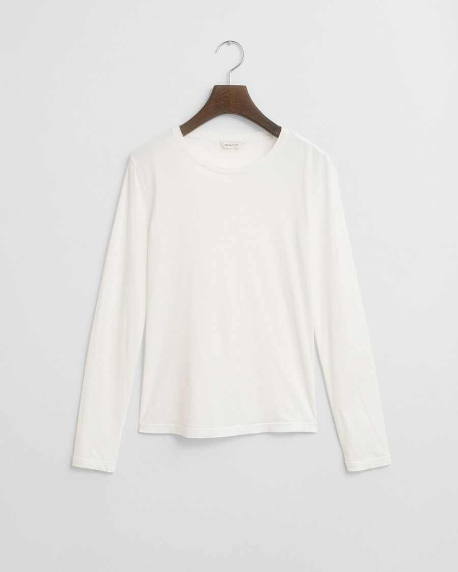 camiseta de manga larga de algodón ligero - blanca