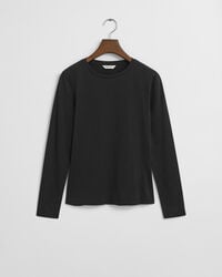 camiseta de manga larga de algodón ligero - negra