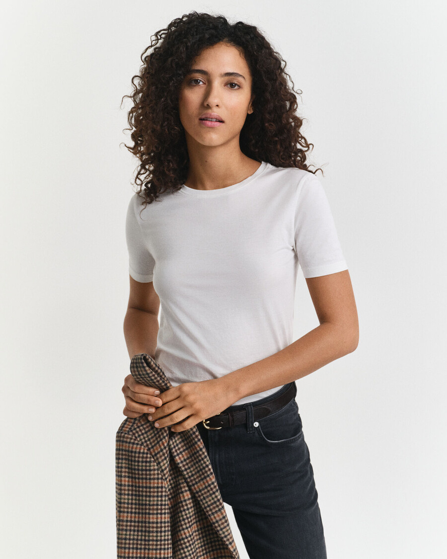 camiseta de algodón ligero - blanca