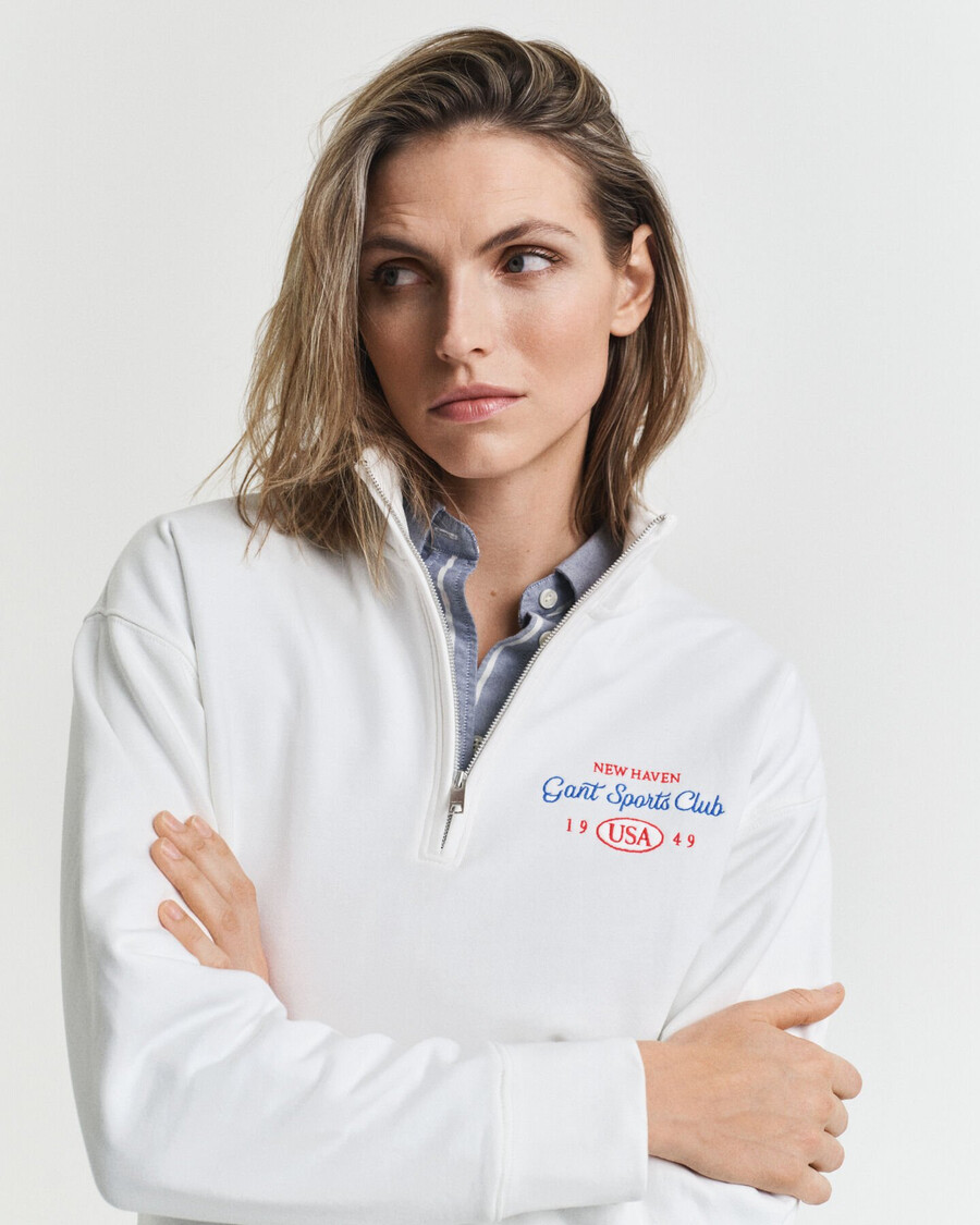 sudadera con media cremallera gráfica - cáscara de huevo