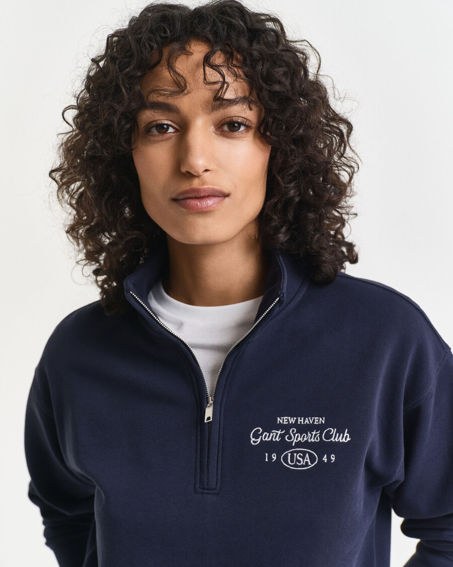 sudadera con media cremallera gráfica - azul noche