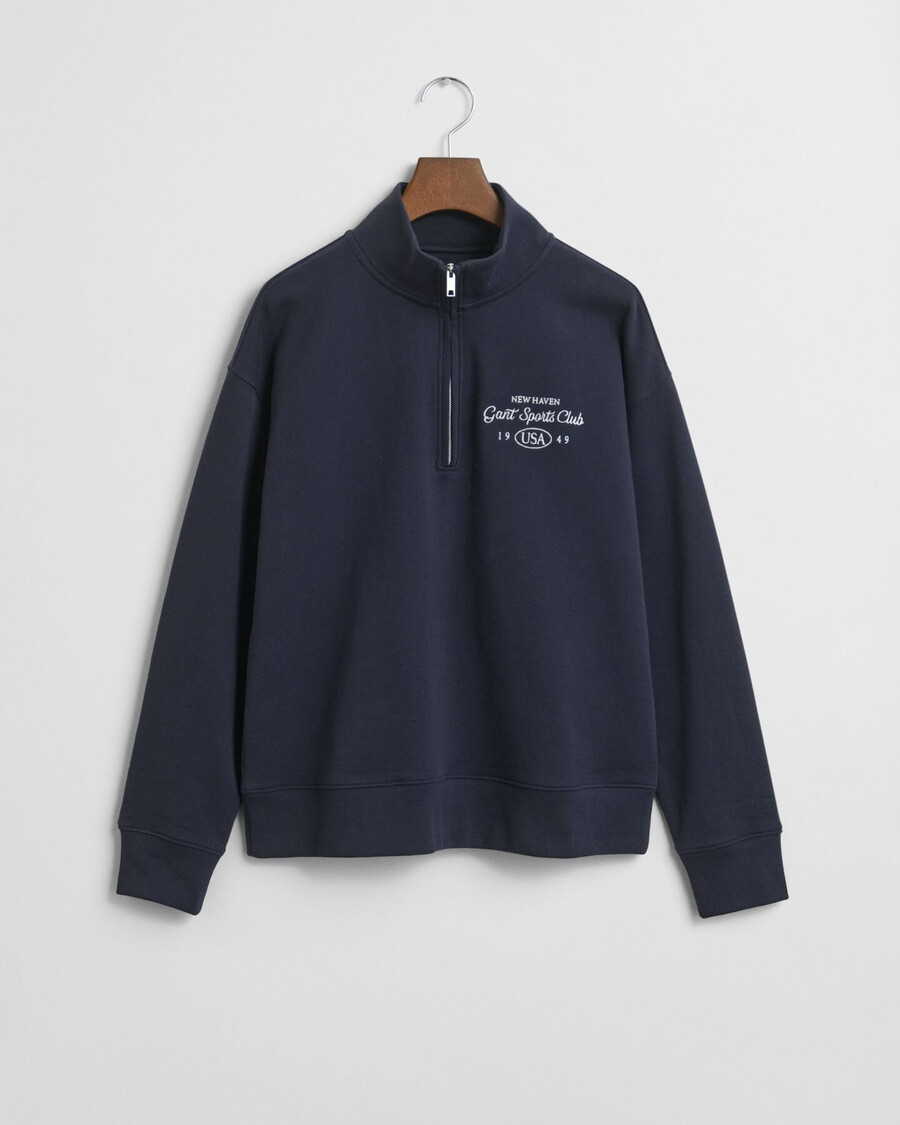 sudadera con media cremallera gráfica - azul noche