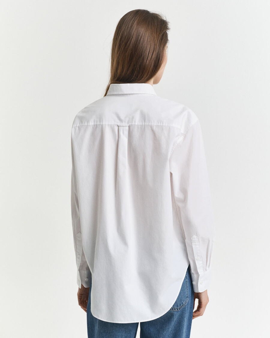 camisa clásica de popelina de corte relajado - blanca