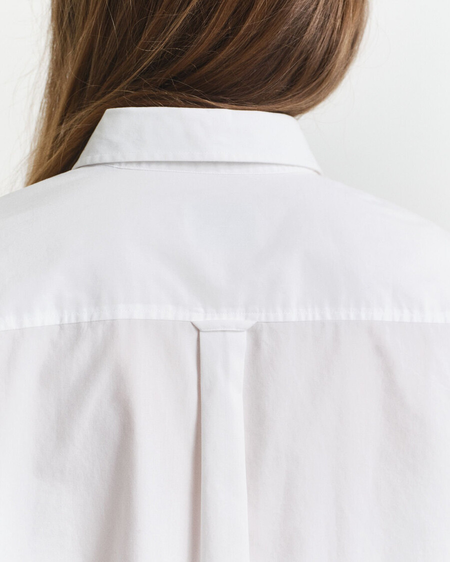 camisa clásica de popelina de corte relajado - blanca