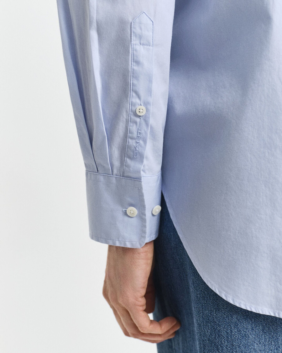 camisa clásica de popelina de corte relajado - azul claro