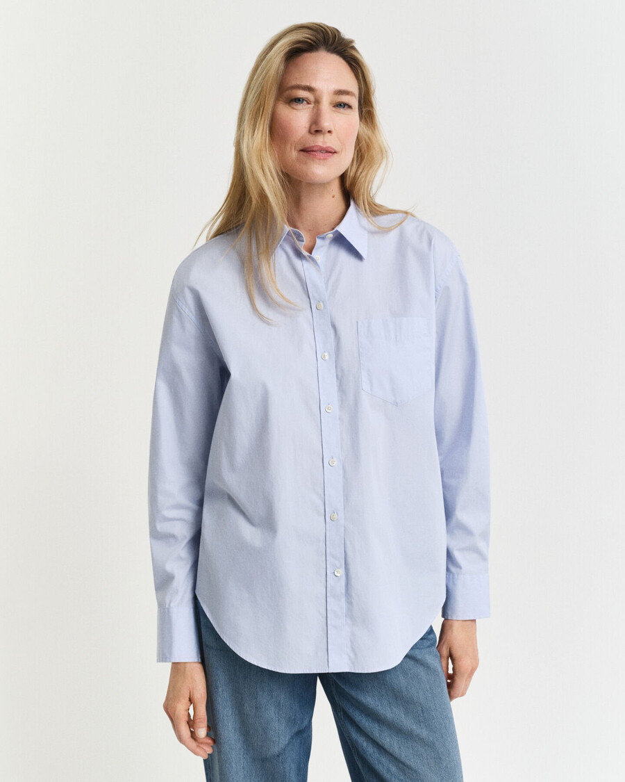camisa clásica de popelina de corte relajado - azul claro