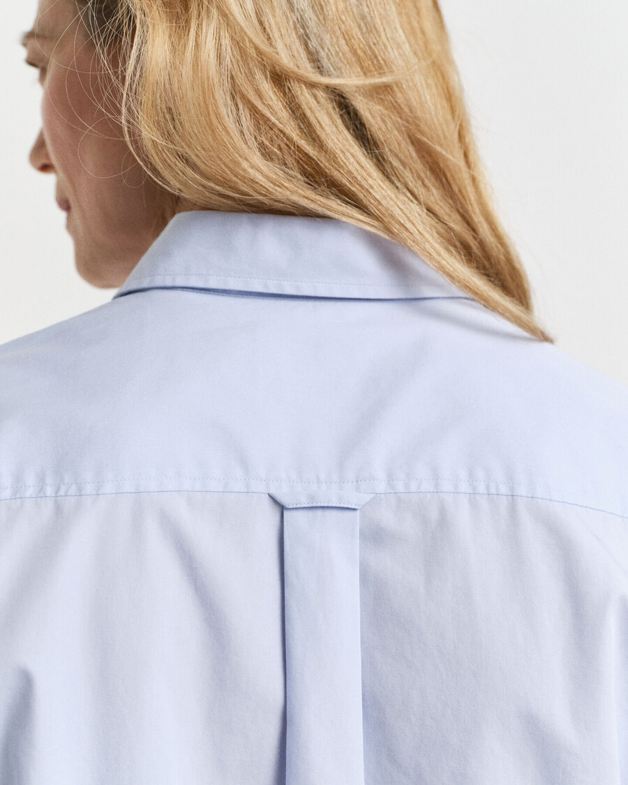 camisa clásica de popelina de corte relajado - azul claro