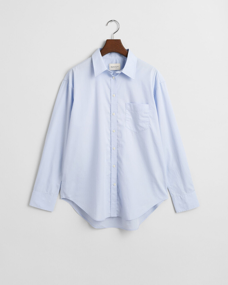 camisa clásica de popelina de corte relajado - azul claro