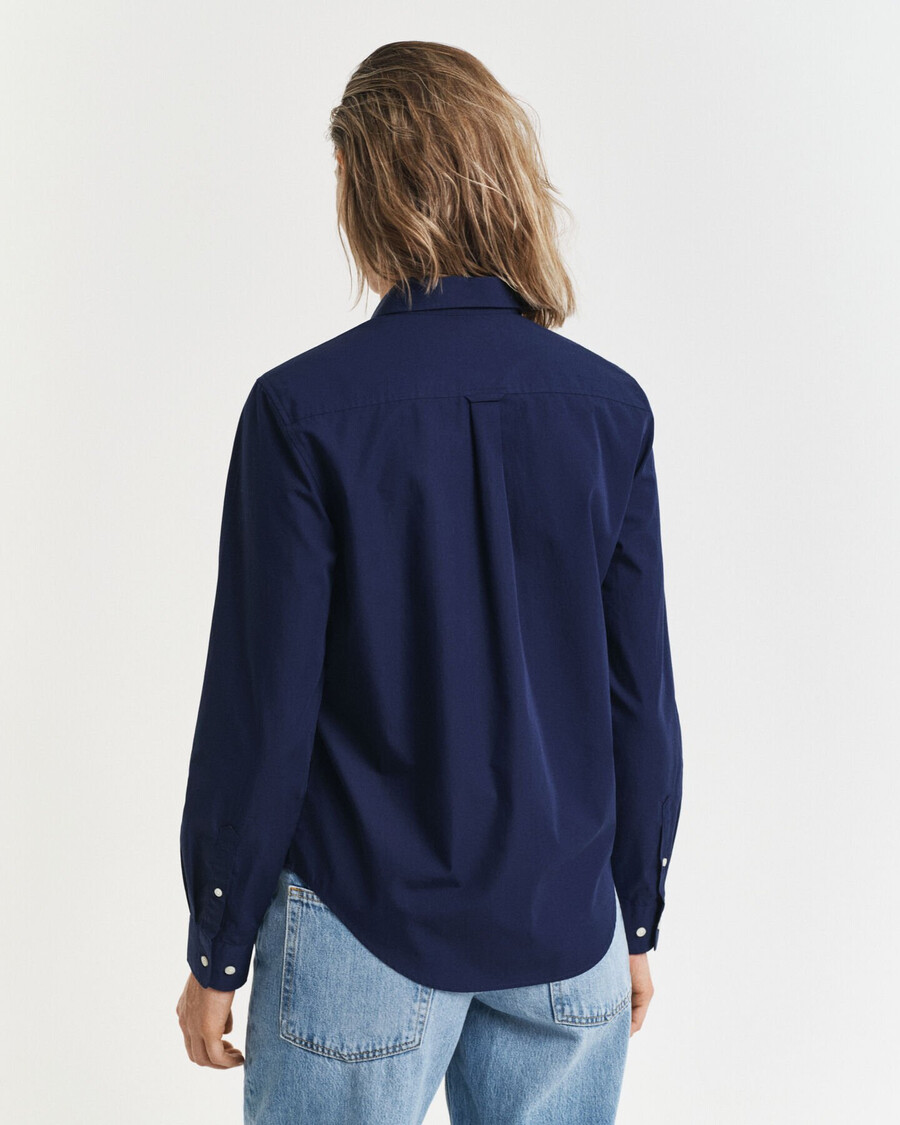 camisa clásica de popelina de corte regular - azul clásico