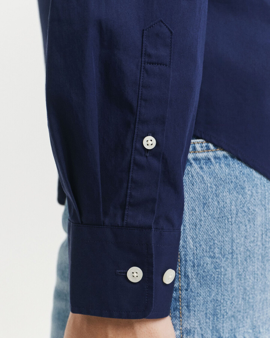 camisa clásica de popelina de corte regular - azul clásico
