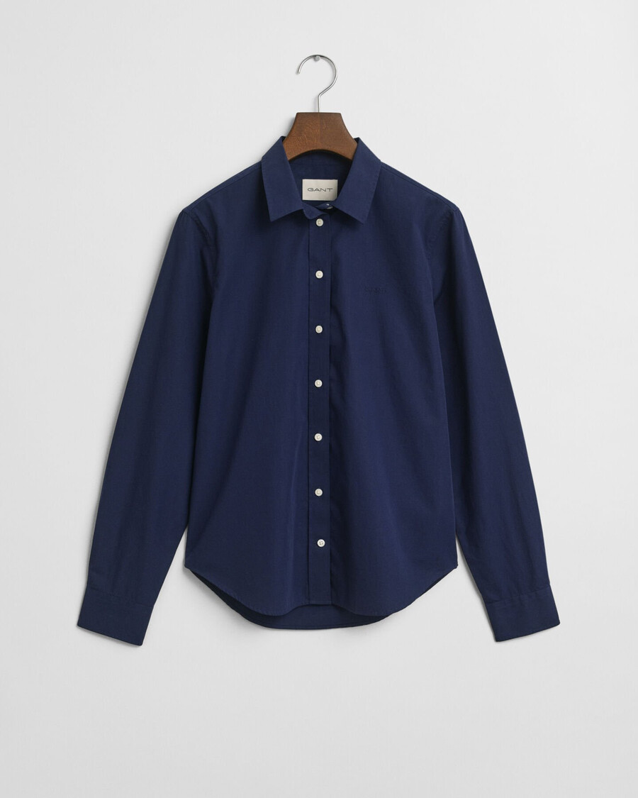 camisa clásica de popelina de corte regular - azul clásico