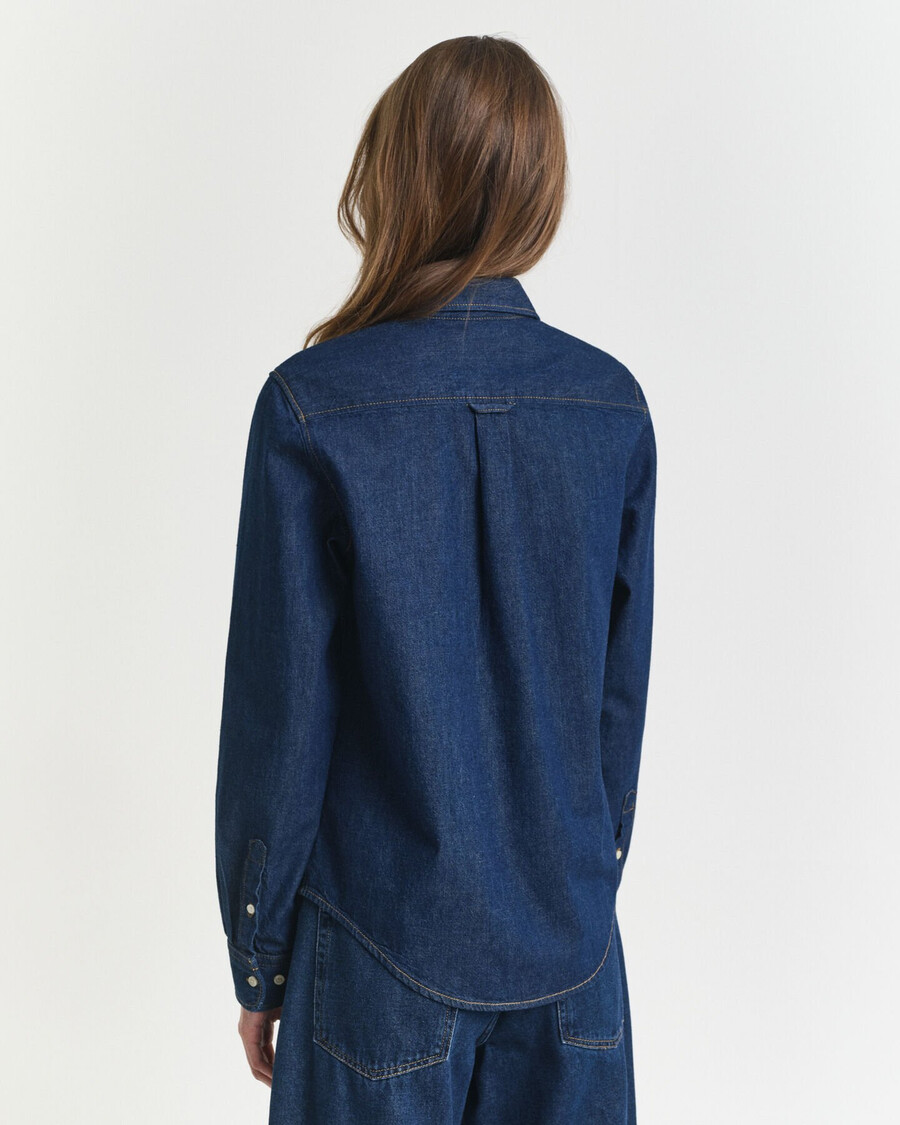 camisa vaquera de corte regular - azul oscuro