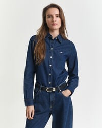 camisa vaquera de corte regular - azul oscuro