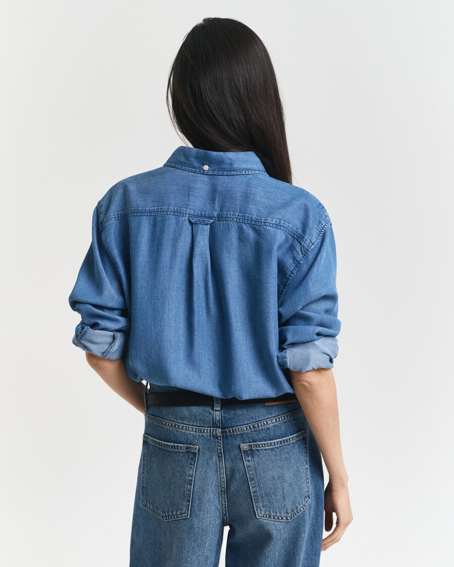 camisa Índigo de corte relajado - Índigo claro