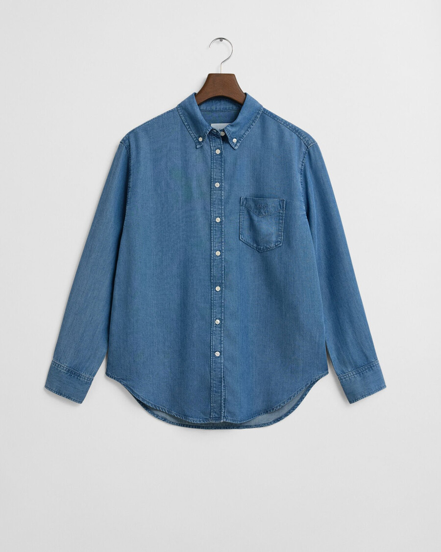 camisa Índigo de corte relajado - Índigo claro