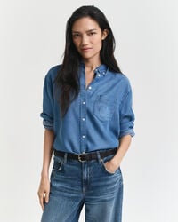 camisa Índigo de corte relajado - Índigo claro