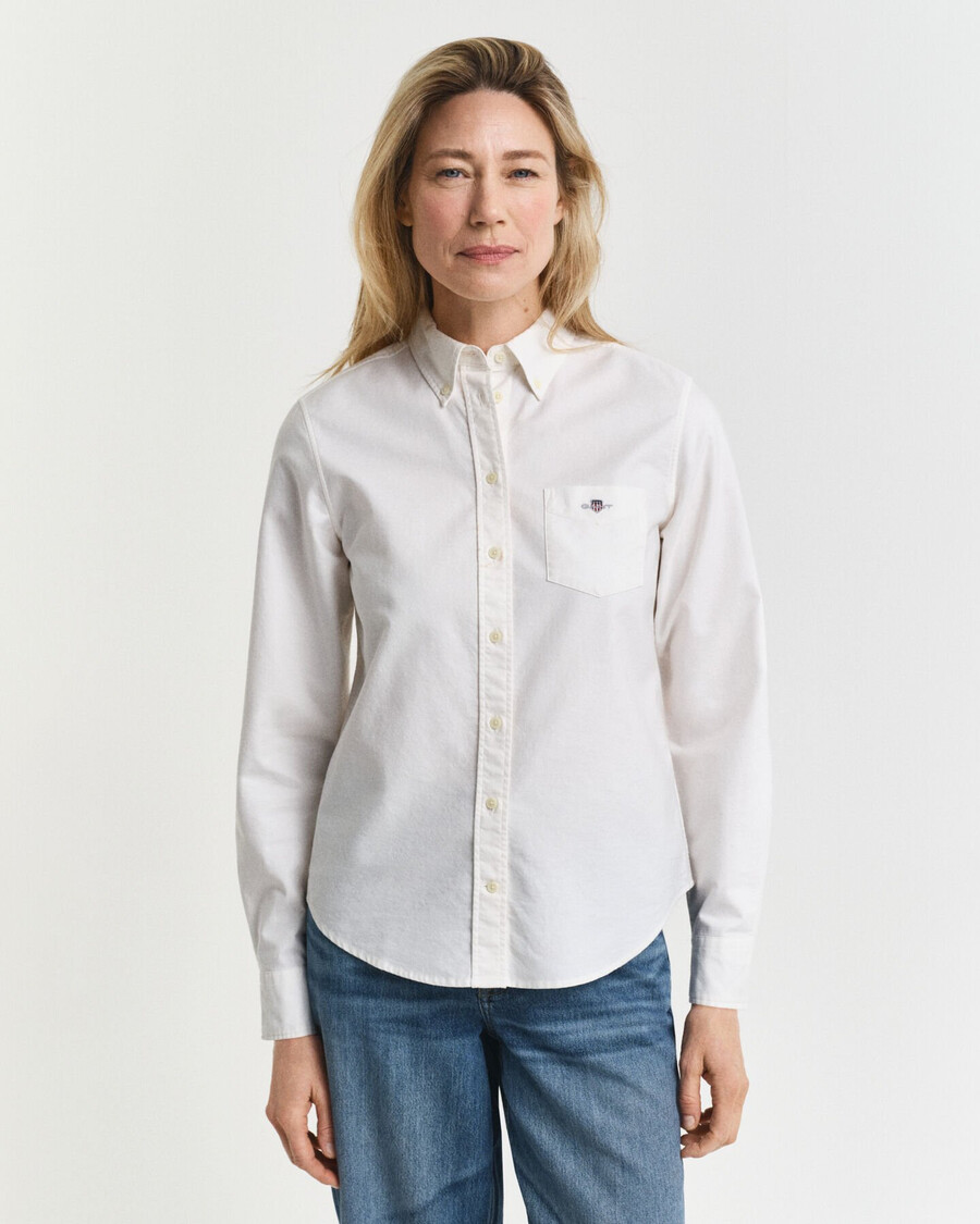 camisa oxford clásica de corte regular - blanca