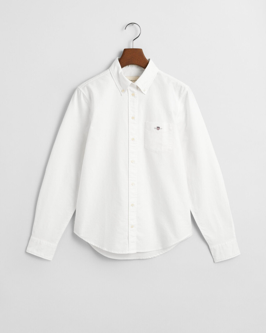 camisa oxford clásica de corte regular - blanca