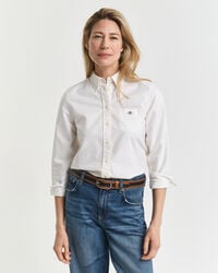 camisa oxford clásica de corte regular - blanca