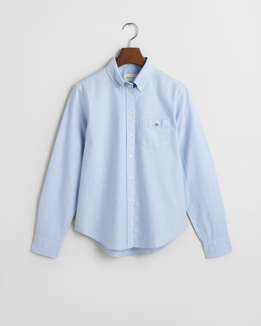 camisa oxford clásica de corte regular - azul claro