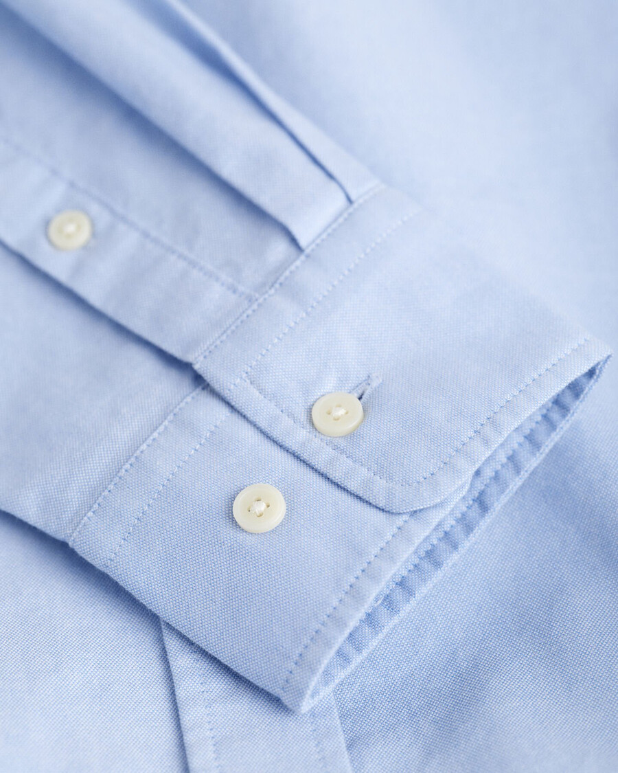 camisa oxford clásica de corte regular - azul claro