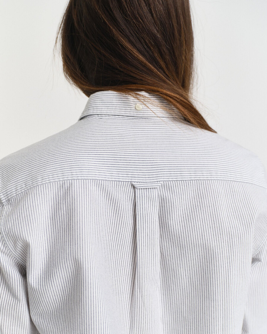 camisa oxford clásica de rayas de corte regular - azul clásico